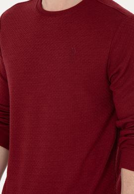 Erkek Regular Fit Bisiklet Yaka Bordo Sweatshirt - 50290063007