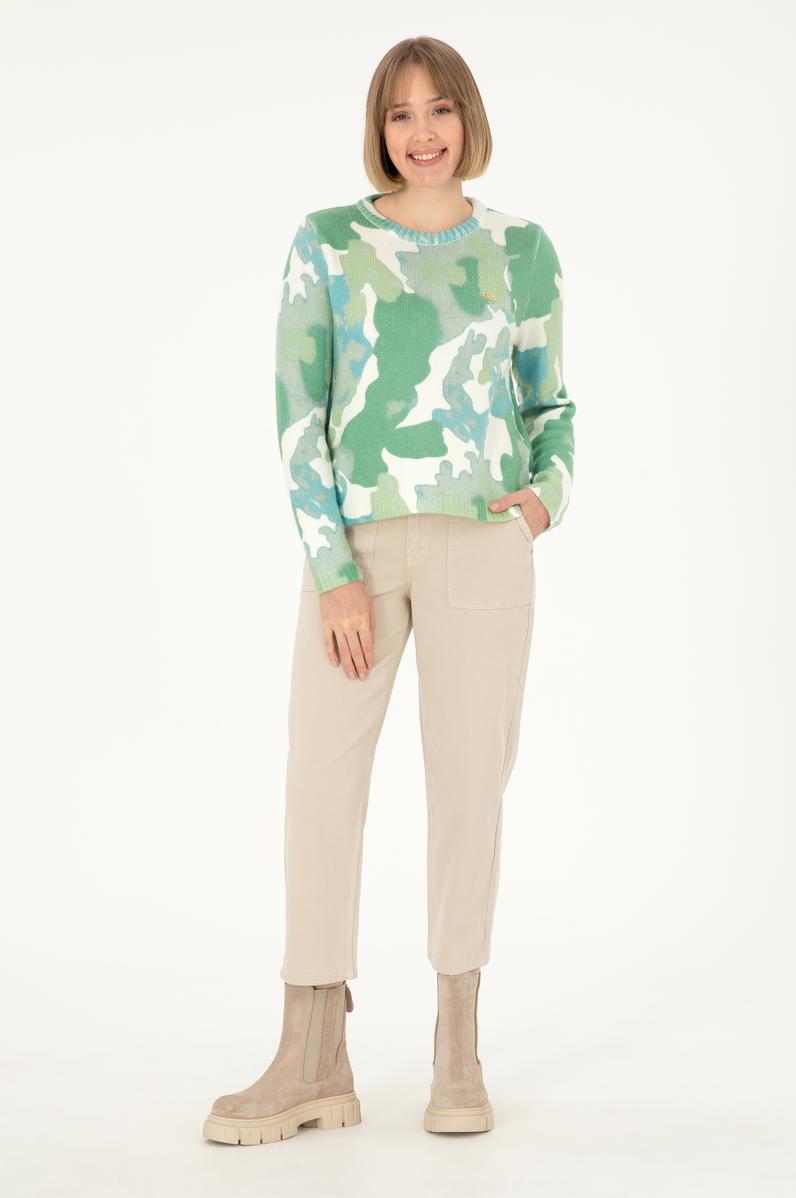 Kadın Ekru Loose Cropped Fit Jean Pantolon