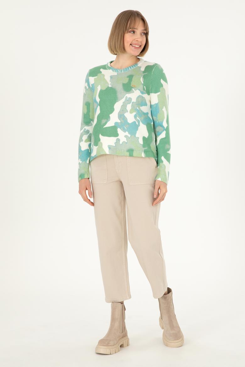 Kadın Ekru Loose Cropped Fit Jean Pantolon - 50290887005