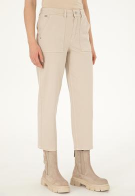 Kadın Ekru Loose Cropped Fit Jean Pantolon - 50290887005