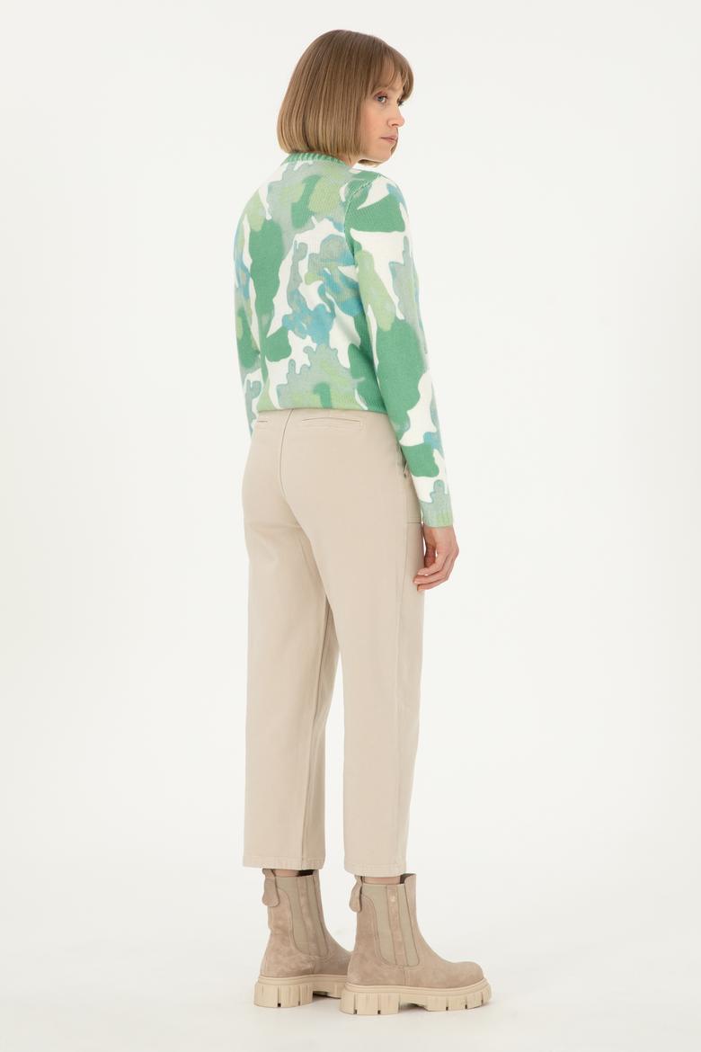 Kadın Ekru Loose Cropped Fit Jean Pantolon - 50290887005