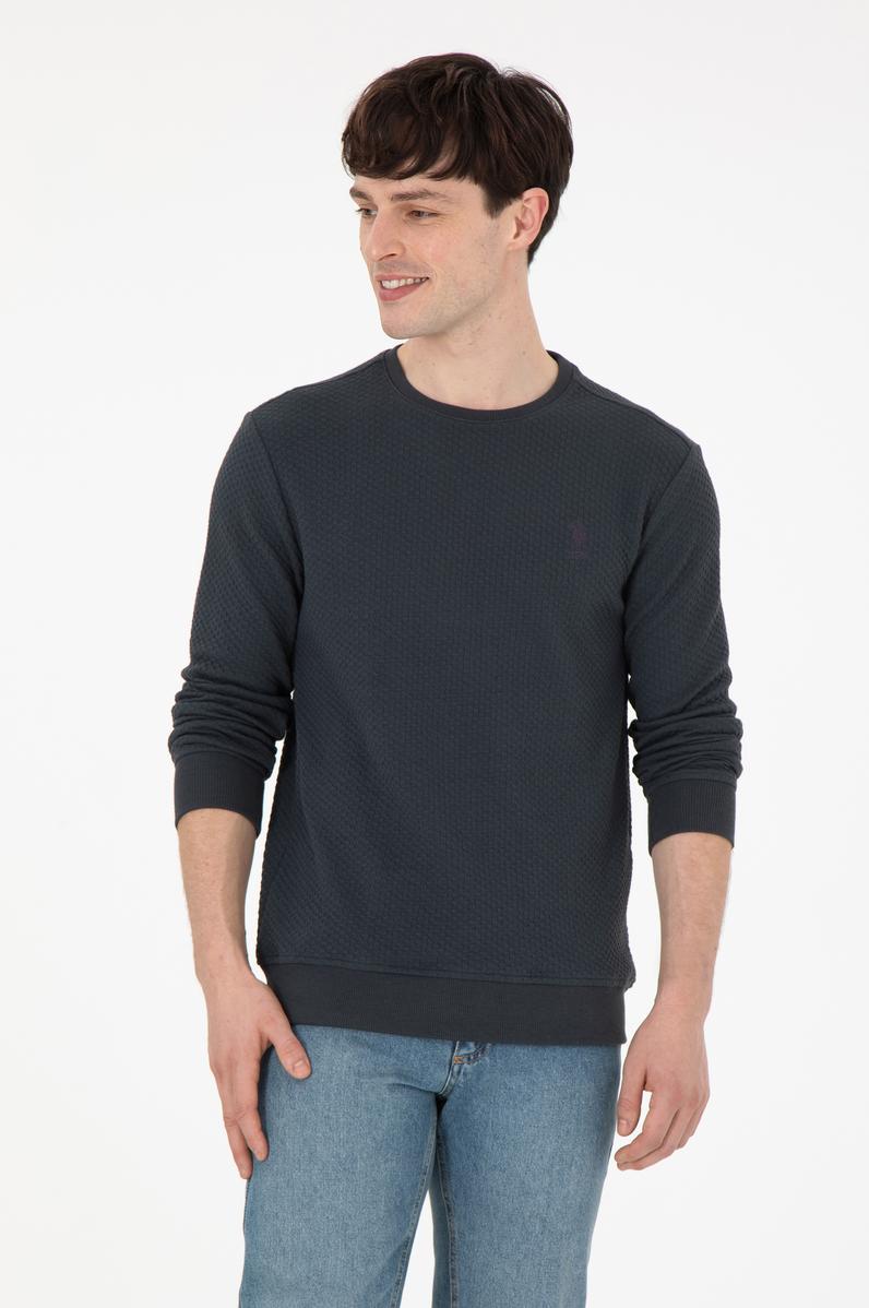 Erkek Regular Fit Bisiklet Yaka Antrasit Sweatshirt