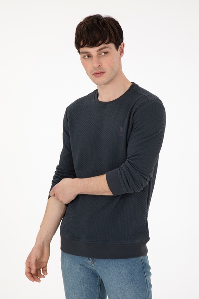 Erkek Regular Fit Bisiklet Yaka Antrasit Sweatshirt