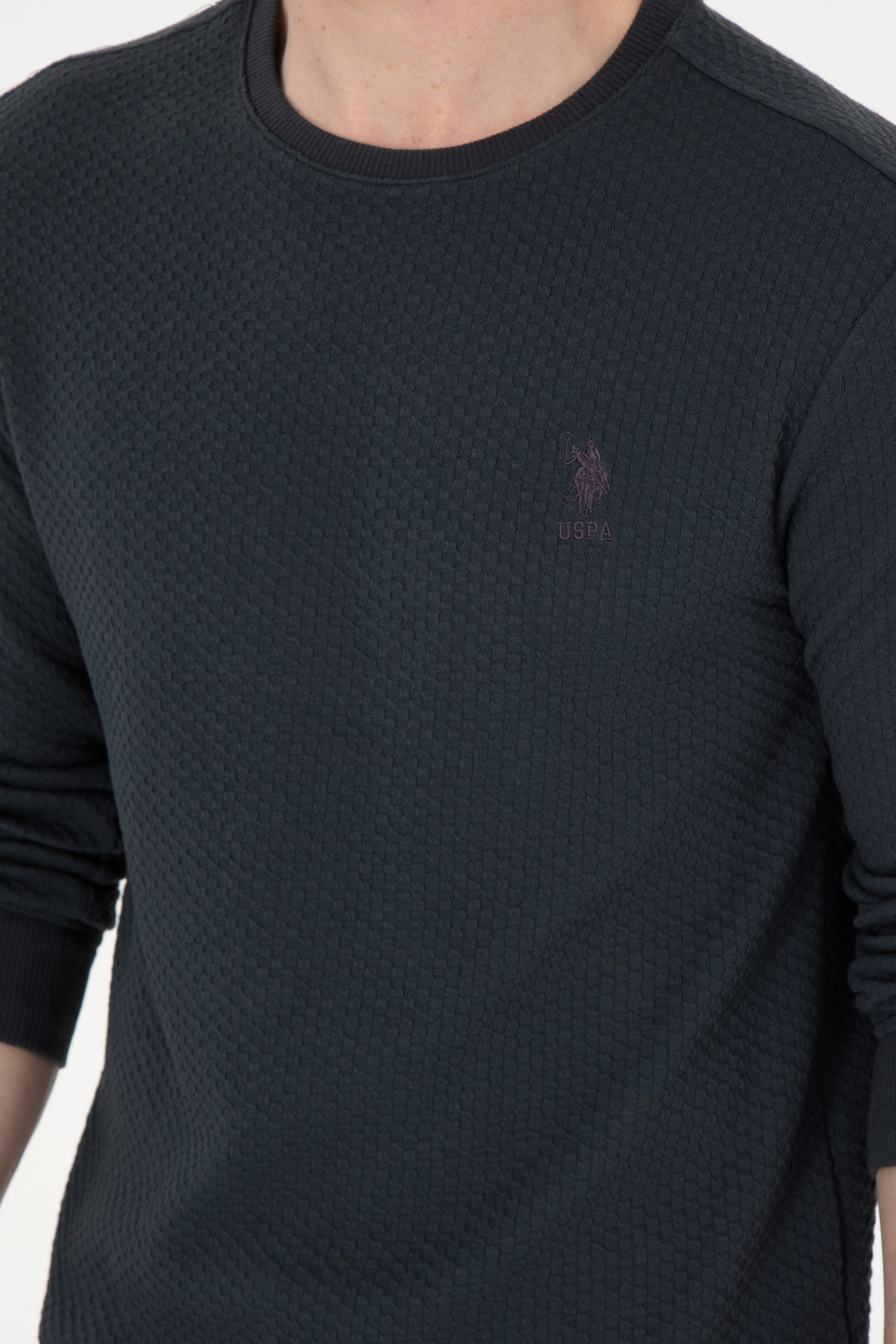 Erkek Regular Fit Bisiklet Yaka Antrasit Sweatshirt - Image 7