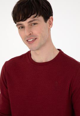 Erkek Regular Fit Bisiklet Yaka Bordo Sweatshirt - 50290063007