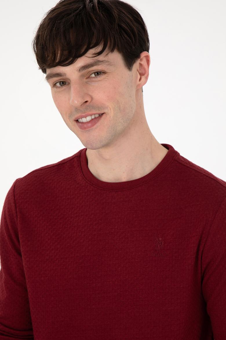 Erkek Regular Fit Bisiklet Yaka Bordo Sweatshirt - 50290063007