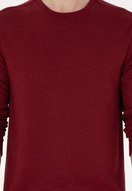 Erkek Regular Fit Bisiklet Yaka Bordo Sweatshirt - 50290063007