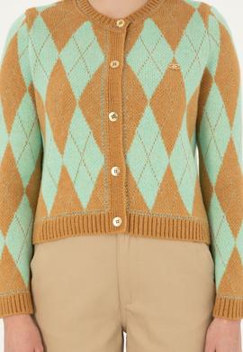 Kadın Camel Melanj Triko Hırka - 50293118015