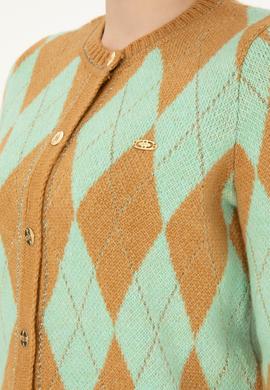 Kadın Camel Melanj Triko Hırka - 50293118015