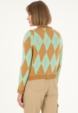 Kadın Camel Melanj Triko Hırka - 50293118015