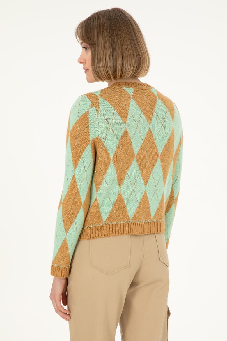 Kadın Camel Melanj Triko Hırka - 50293118015