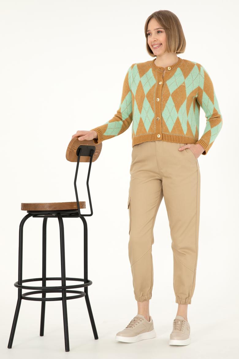 Kadın Camel Melanj Triko Hırka - 50293118015