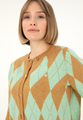 Kadın Camel Melanj Triko Hırka - 50293118015