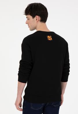 Erkek Comfort Fit Bisiklet Yaka Siyah Sweatshirt - 50293438029