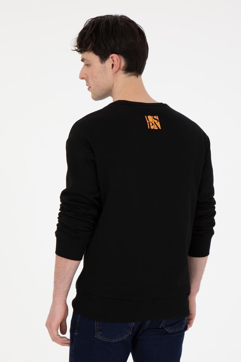 Erkek Comfort Fit Bisiklet Yaka Siyah Sweatshirt - 50293438029