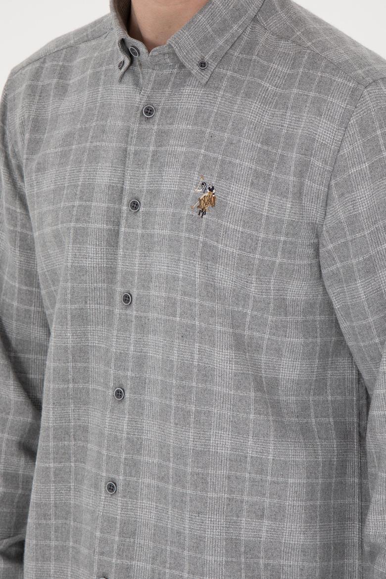 Erkek Gri Uzun Kollu Gömlek - 50297403023