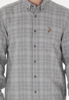 Erkek Gri Uzun Kollu Gömlek - 50297403023