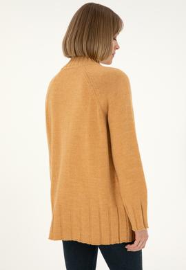 Kadın Camel Melanj Balıkçı Yaka Kazak - 50293141023