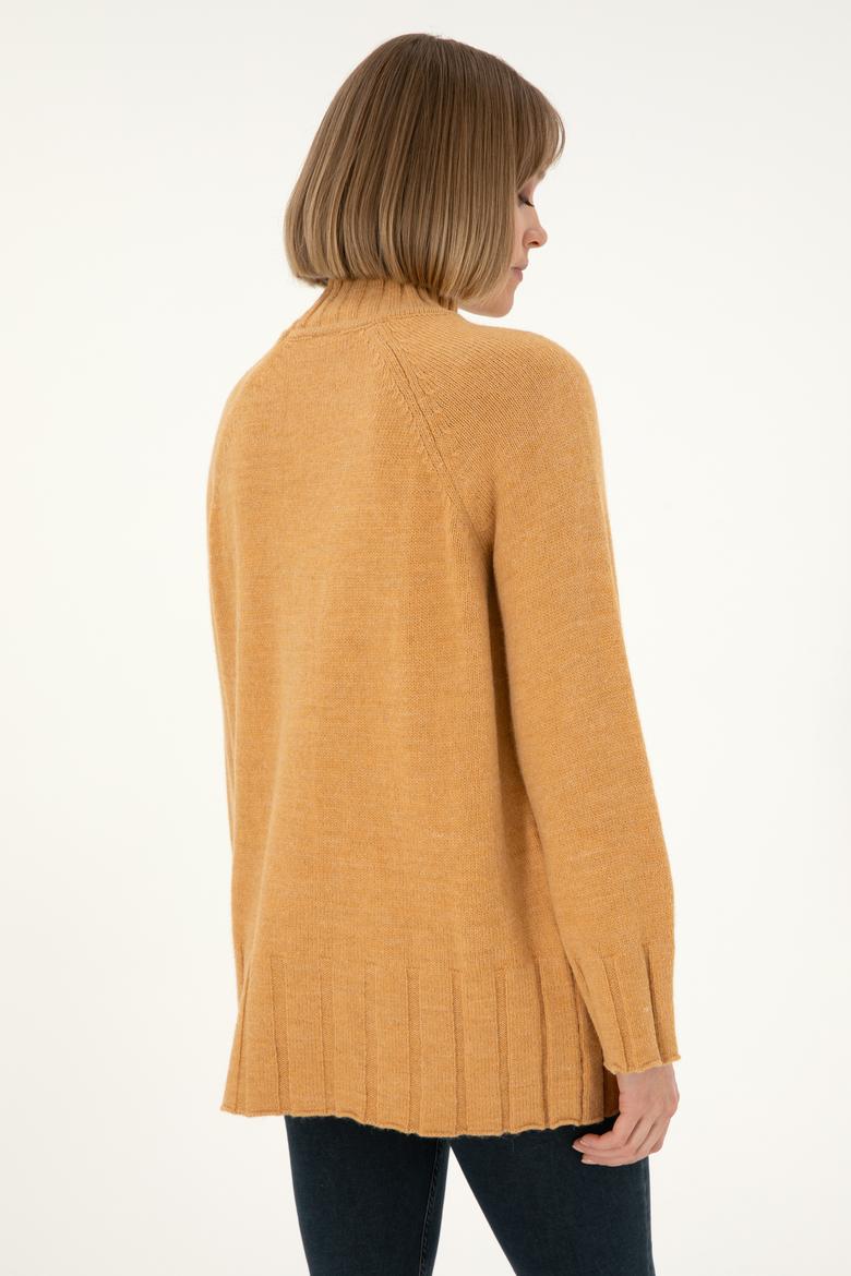 Kadın Camel Melanj Balıkçı Yaka Kazak - 50293141023