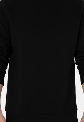 Erkek Comfort Fit Bisiklet Yaka Siyah Sweatshirt - 50293438029