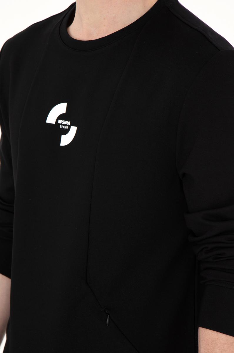 Erkek Regular Fit Bisiklet Yaka Siyah Sweatshirt