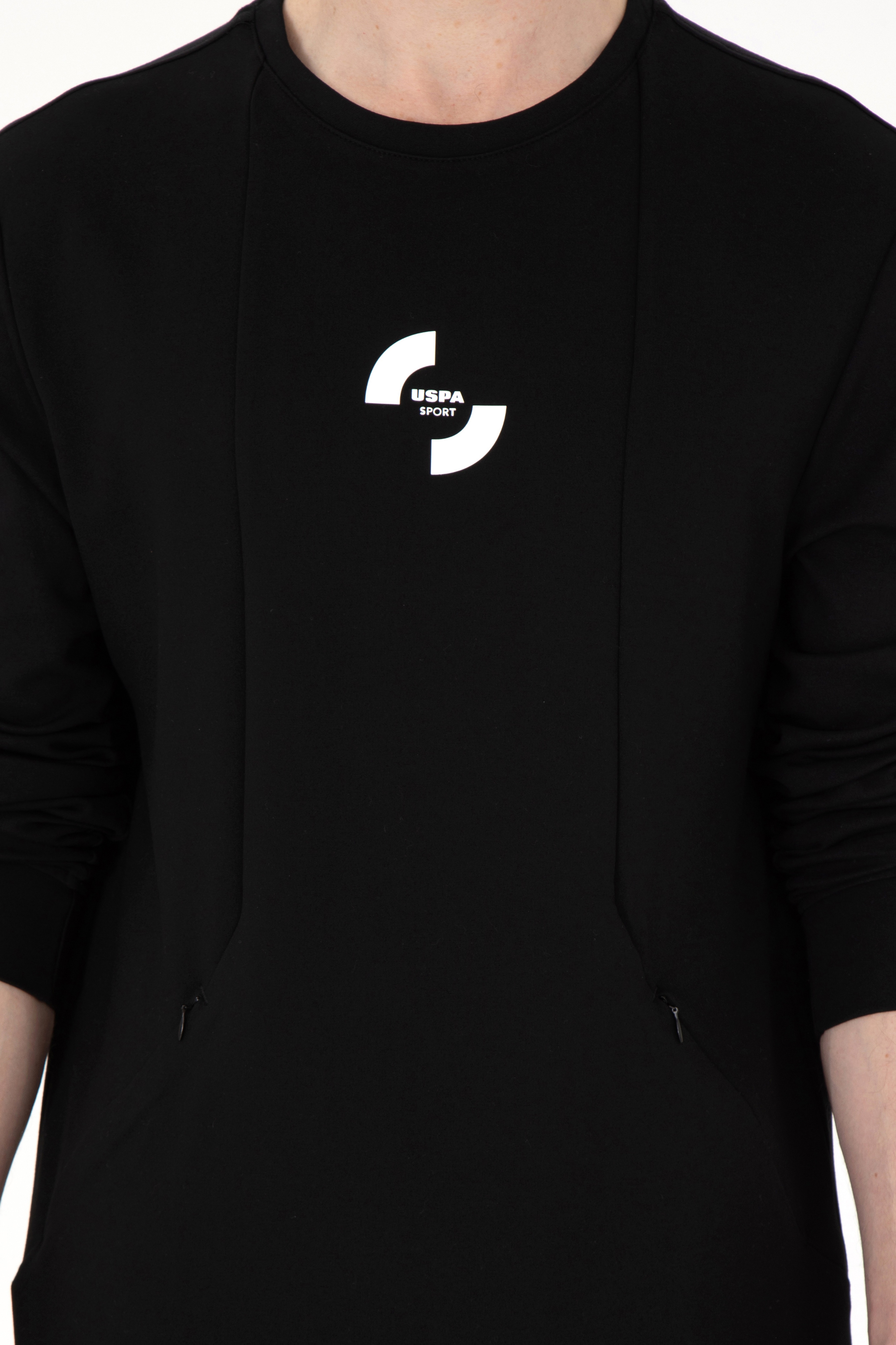 Erkek Regular Fit Bisiklet Yaka Siyah Sweatshirt - Image 6
