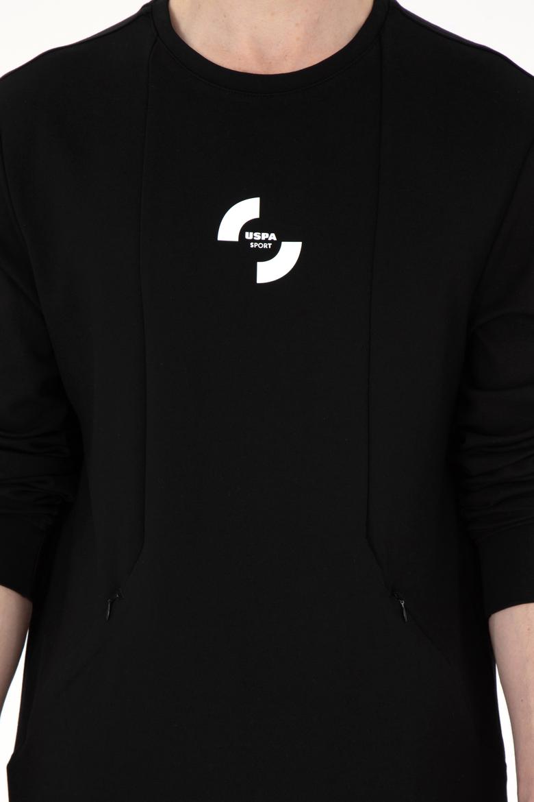 Erkek Regular Fit Bisiklet Yaka Siyah Sweatshirt - 50290778019