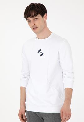 Erkek Regular Fit Bisiklet Yaka Beyaz Sweatshirt - 50290778006