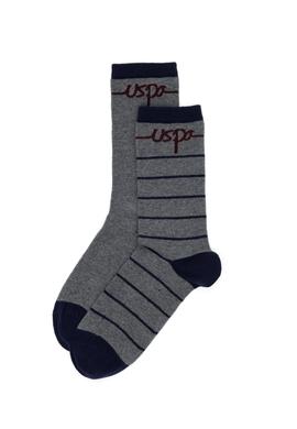 Kadın Gri Melanj 2'li Soket Çorap - 50295762003