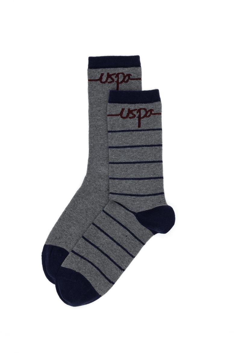 Kadın Gri Melanj 2'li Soket Çorap