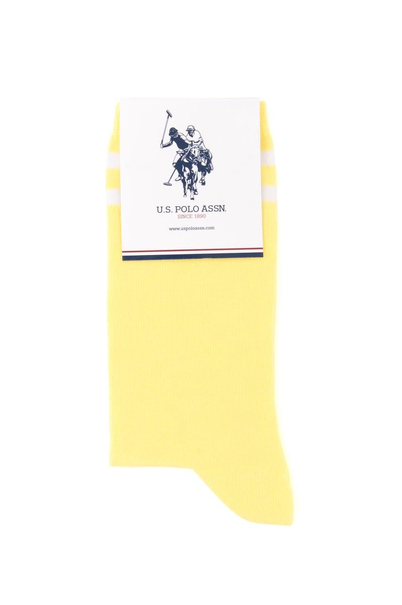 Kadın Beyaz Sarı 2'li Soket Çorap