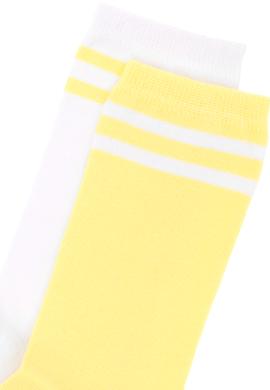 Kadın Beyaz Sarı 2'li Soket Çorap - 50298999001