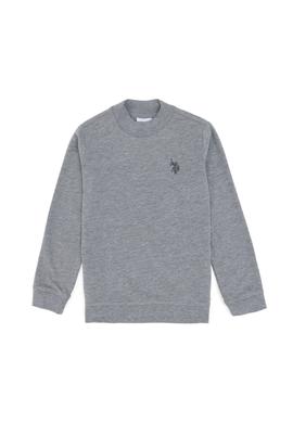 Erkek Çocuk Gri Melanj Basic Bisiklet Yaka Sweatshirt - 50297435080