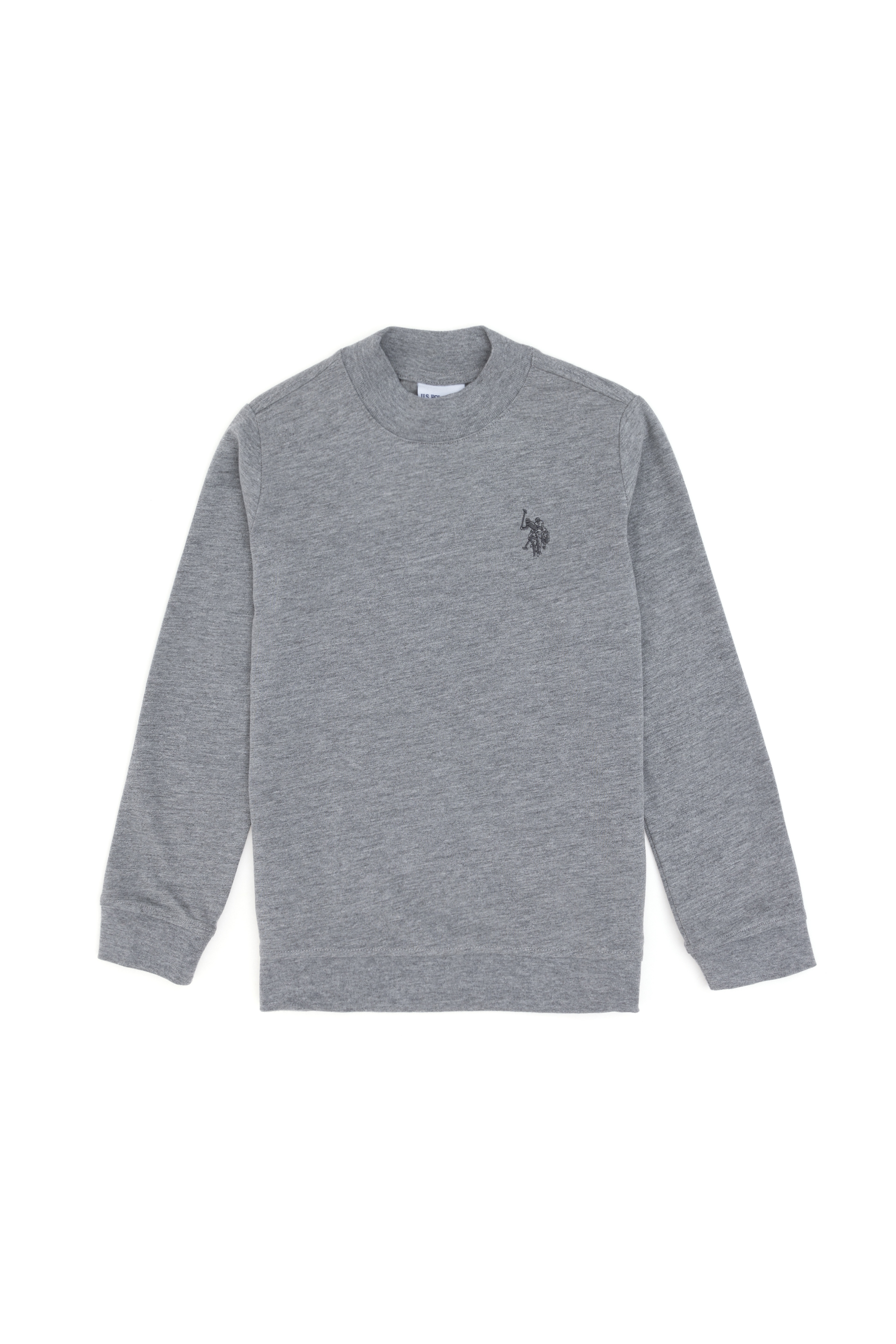 Erkek Çocuk Gri Melanj Basic Bisiklet Yaka Sweatshirt - Image 1