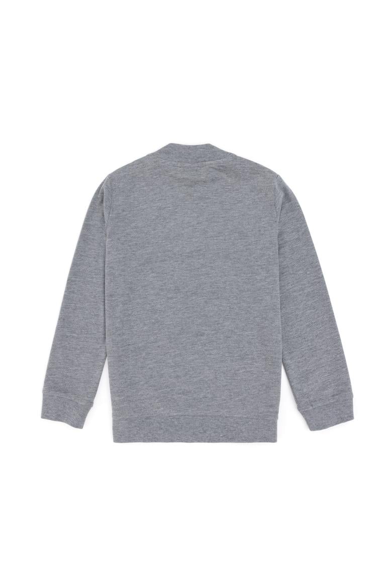 Erkek Çocuk Gri Melanj Basic Bisiklet Yaka Sweatshirt - 50297435080