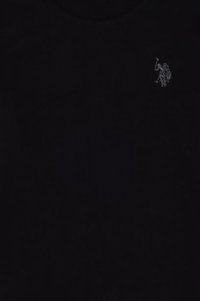 Erkek Çocuk Siyah Basic Bisiklet Yaka Sweatshirt