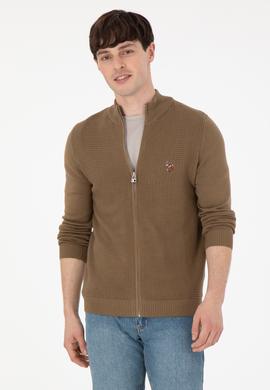 Erkek Haki Basic Triko Hırka - 50288871014