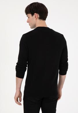 Erkek Siyah Basic Triko Hırka - 50288870032