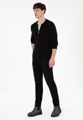 Erkek Siyah Basic Triko Hırka - 50288870032