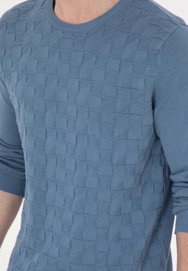 Erkek Slim Fit Bisiklet Yaka Saks Basic Kazak - 50288882032