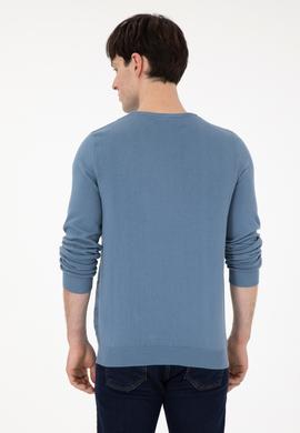 Erkek Slim Fit Bisiklet Yaka Saks Basic Kazak - 50288882032