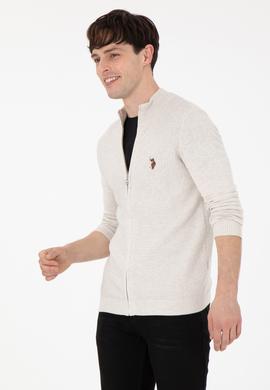 Erkek Taş Melanj Basic Triko Hırka - 50288871003