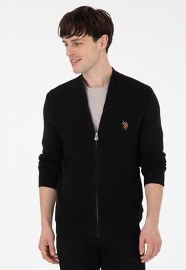 Erkek Siyah Basic Triko Hırka - 50288871039