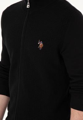 Erkek Siyah Basic Triko Hırka - 50288871039