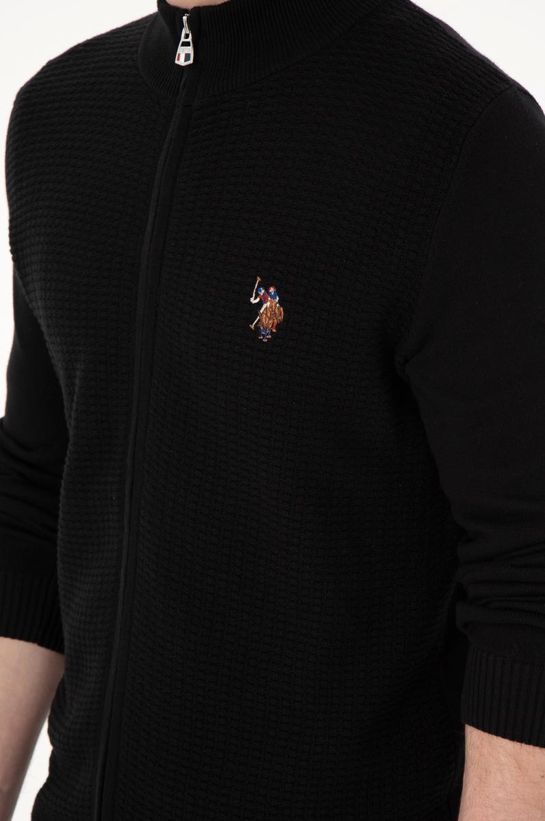 Erkek Siyah Basic Triko Hırka