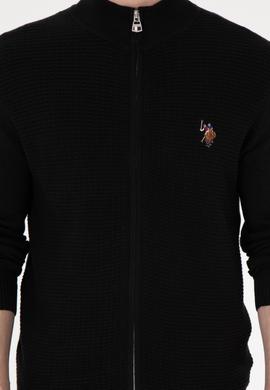 Erkek Siyah Basic Triko Hırka - 50288871039