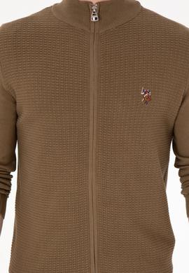 Erkek Haki Basic Triko Hırka - 50288871014