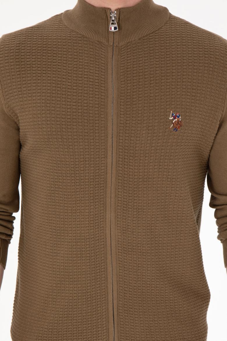 Erkek Haki Basic Triko Hırka - 50288871014