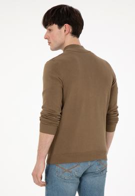 Erkek Haki Basic Triko Hırka - 50288871014