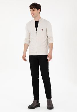 Erkek Taş Melanj Basic Triko Hırka - 50288871003